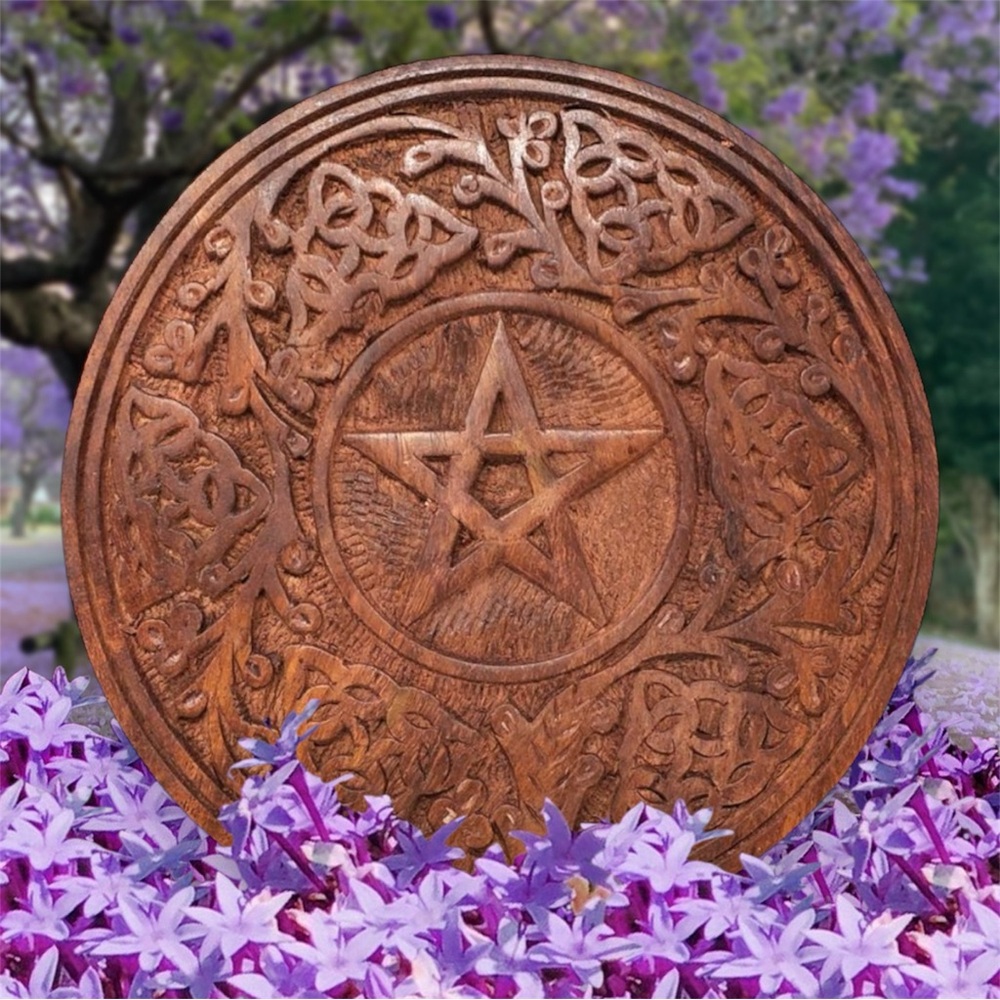 Wooden Pentacle Altar Tile